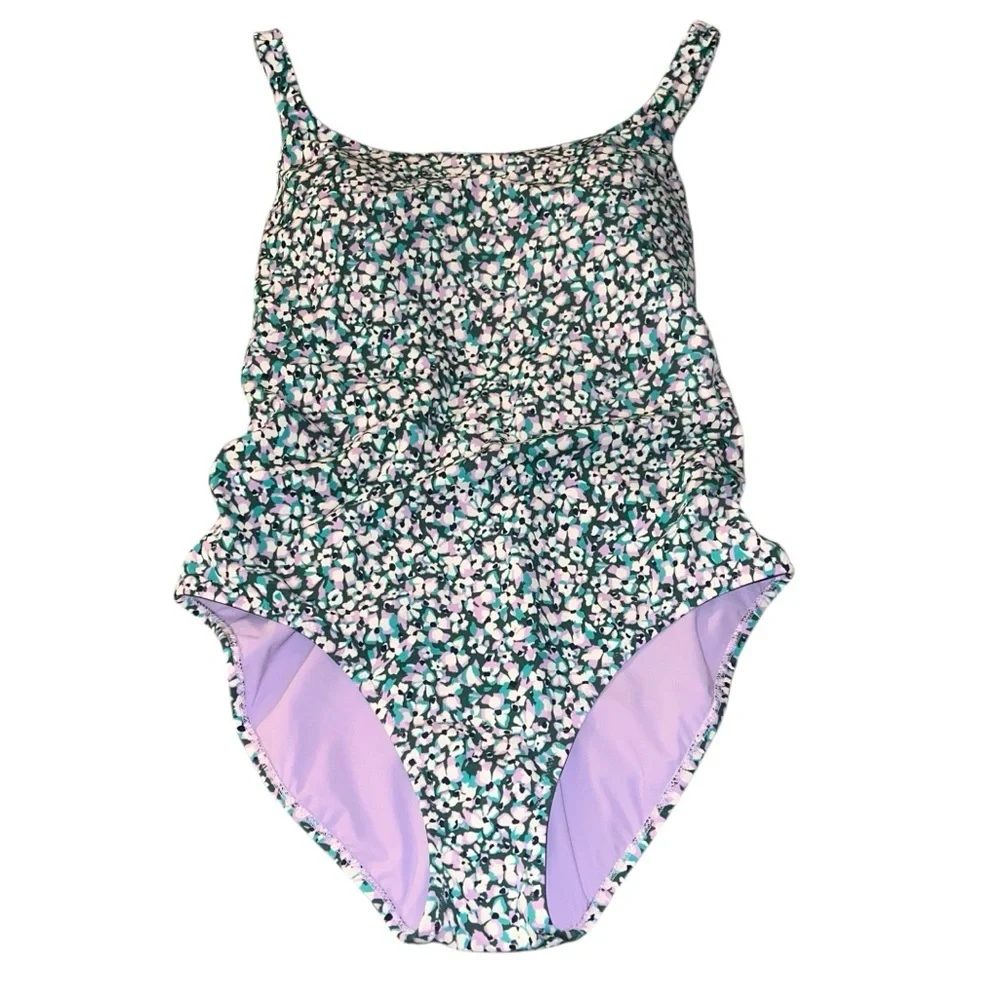 NWT Athleta Hermosa One Piece Swimsuit Floral Print Camo Flora Gables Medium - Picture 3 of 11